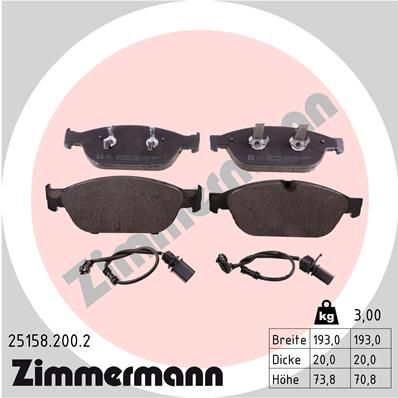 Juego de pastillas de freno ZIMMERMANN 25158.900.2