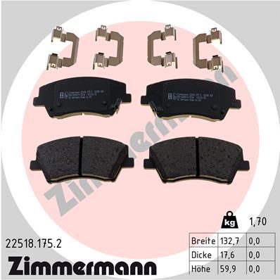 Juego de pastillas de freno ZIMMERMANN 22518.175.2