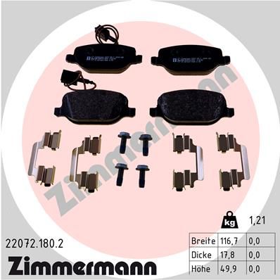 Juego de pastillas de freno ZIMMERMANN 22072.180.2