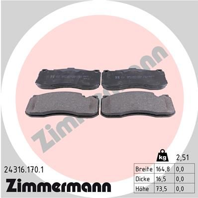Juego de pastillas de freno ZIMMERMANN 24316.170.1