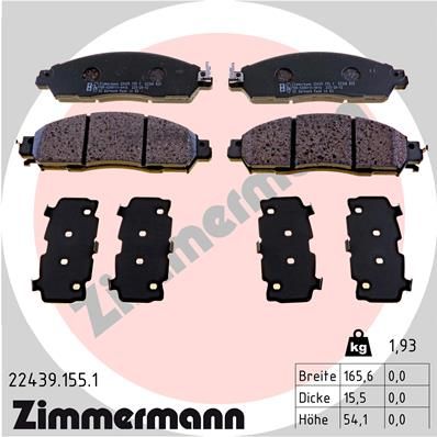 Juego de pastillas de freno ZIMMERMANN 22439.155.1