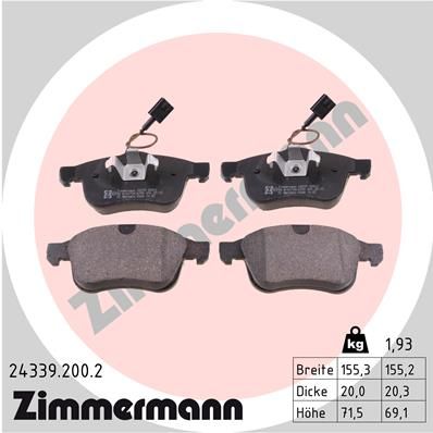 Juego de pastillas de freno ZIMMERMANN 24339.200.2