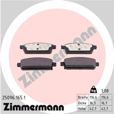 Juego de pastillas de freno ZIMMERMANN 25096.165.1