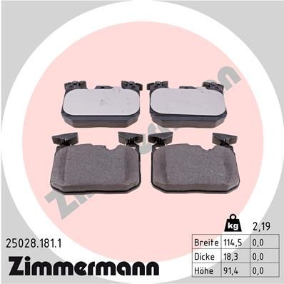Juego de pastillas de freno ZIMMERMANN 25028.181.1