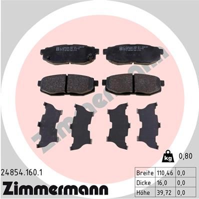 Juego de pastillas de freno ZIMMERMANN 24854.160.1