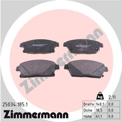Juego de pastillas de freno ZIMMERMANN 25034.185.1
