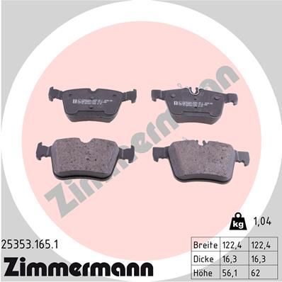 Juego de pastillas de freno ZIMMERMANN 25353.165.1