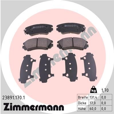 Juego de pastillas de freno ZIMMERMANN 23891.170.1