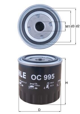 Filtro de aceite MAHLE OC 995