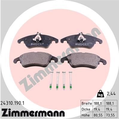 Juego de pastillas de freno ZIMMERMANN 24310.190.1