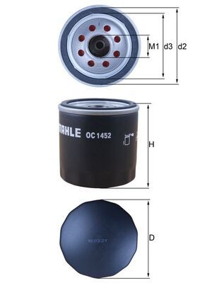 Filtro de aceite MAHLE OC 1452