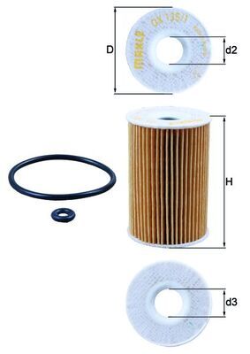 Filtro de aceite MAHLE OX 1351D