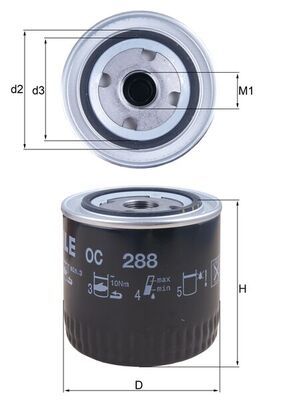 Filtro de aceite MAHLE OC 288