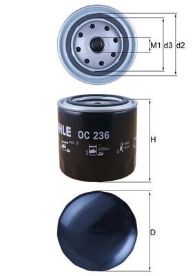 Filtro de aceite MAHLE OC 236