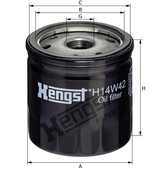 Filtro de aceite HENGST FILTER H14W42