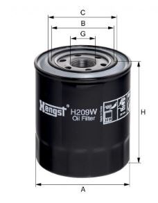 Filtro de aceite HENGST FILTER H209W