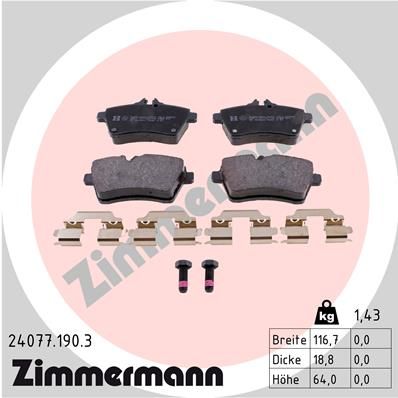 Juego de pastillas de freno ZIMMERMANN 24077.190.3