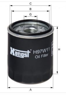 Filtro de aceite HENGST FILTER H97W11