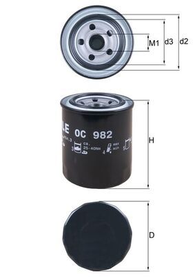 Filtro de aceite MAHLE OC 982