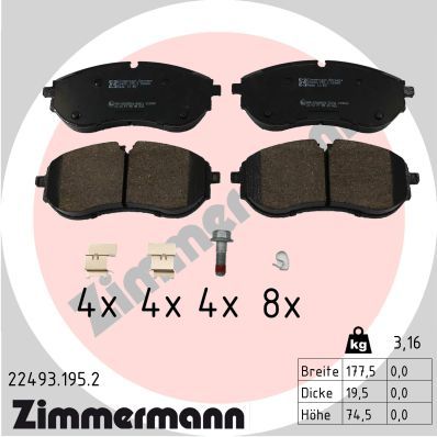 Juego de pastillas de freno ZIMMERMANN 22493.195.2