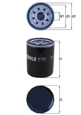 Filtro de aceite MAHLE OC 521