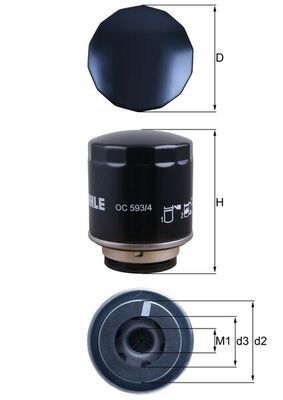 Filtro de aceite MAHLE OC 593/4