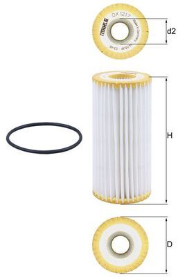 Filtro de aceite MAHLE OX 1217D