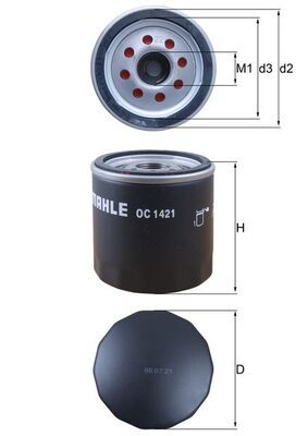 Filtro de aceite MAHLE OC 1421