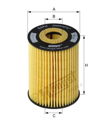 Filtro de aceite HENGST FILTER E69H D81