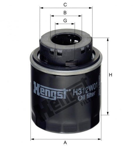 Filtro de aceite HENGST FILTER H312W01