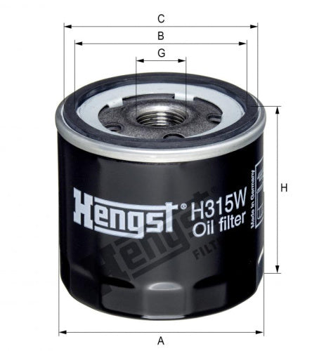 Filtro de aceite HENGST FILTER H315W