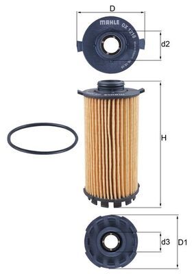 Filtro de aceite MAHLE OX 1218D