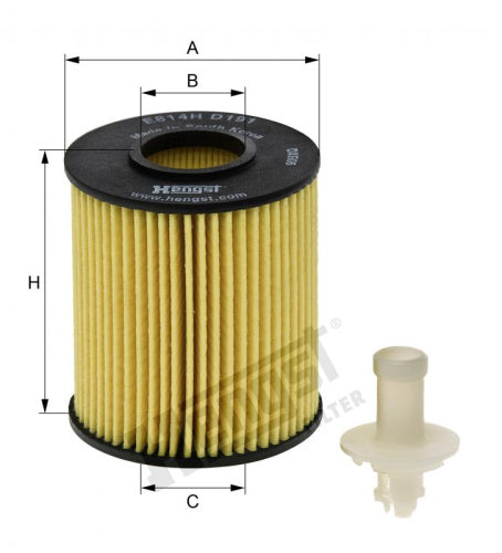 Filtro de aceite HENGST FILTER E814H D191