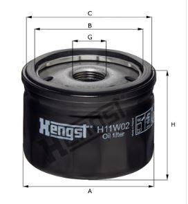 Filtro de aceite HENGST FILTER H11W02