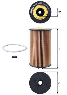 Filtro de aceite MAHLE OX 1058D