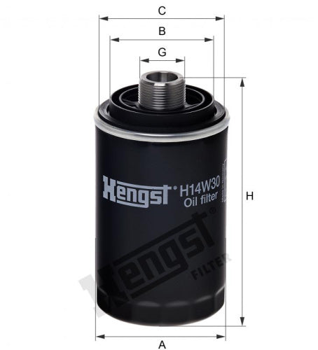 Filtro de aceite HENGST FILTER H14W30