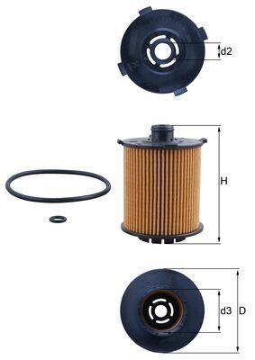 Filtro de aceite MAHLE OX 1357D