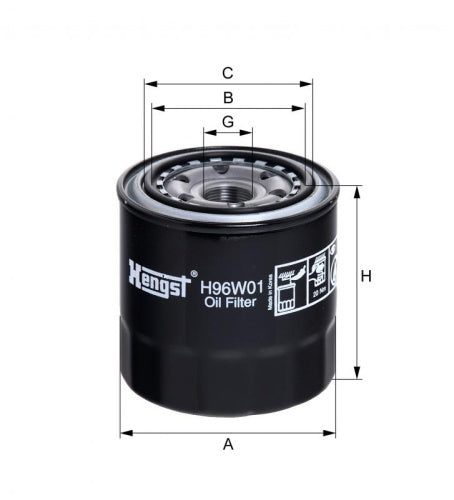Filtro de aceite HENGST FILTER H96W01