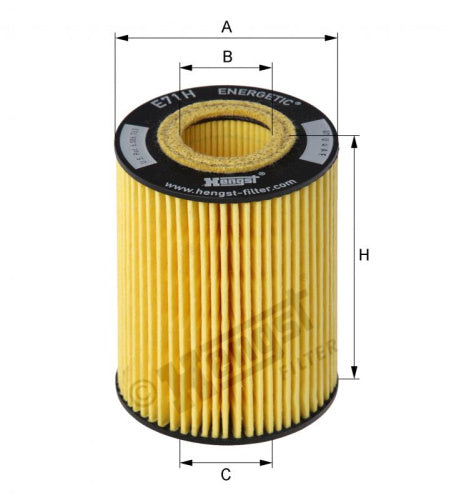 Filtro de aceite HENGST FILTER E71H D141
