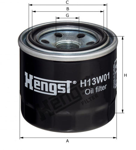 Filtro de aceite HENGST FILTER H13W01
