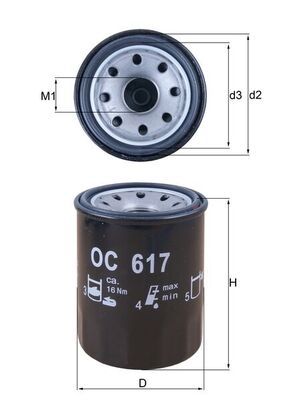 Filtro de aceite MAHLE OC 617