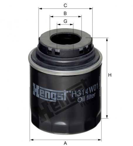 Filtro de aceite HENGST FILTER H314W