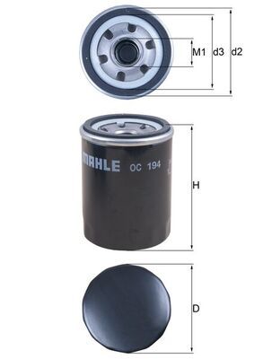 Filtro de aceite MAHLE OC 194