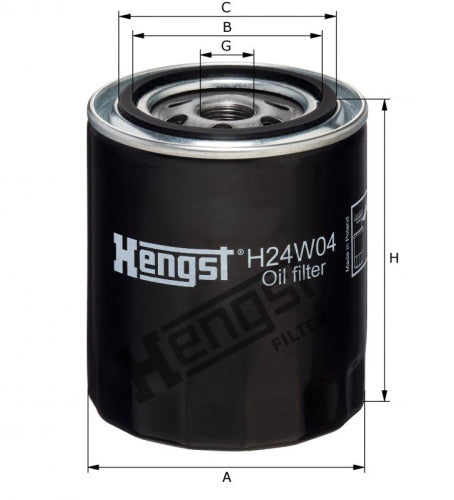 Filtro de aceite HENGST FILTER H24W04