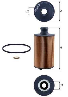 Filtro de aceite MAHLE OX 1141D