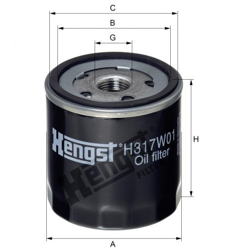 Filtro de aceite HENGST FILTER H317W01