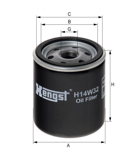 Filtro de aceite HENGST FILTER H14W32