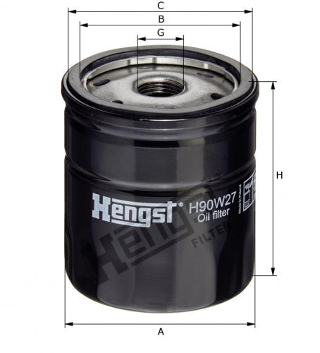 Filtro de aceite HENGST FILTER H90W27