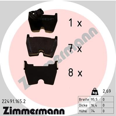 Juego de pastillas de freno ZIMMERMANN 22491.165.2