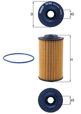 Filtro de aceite MAHLE OX 399D